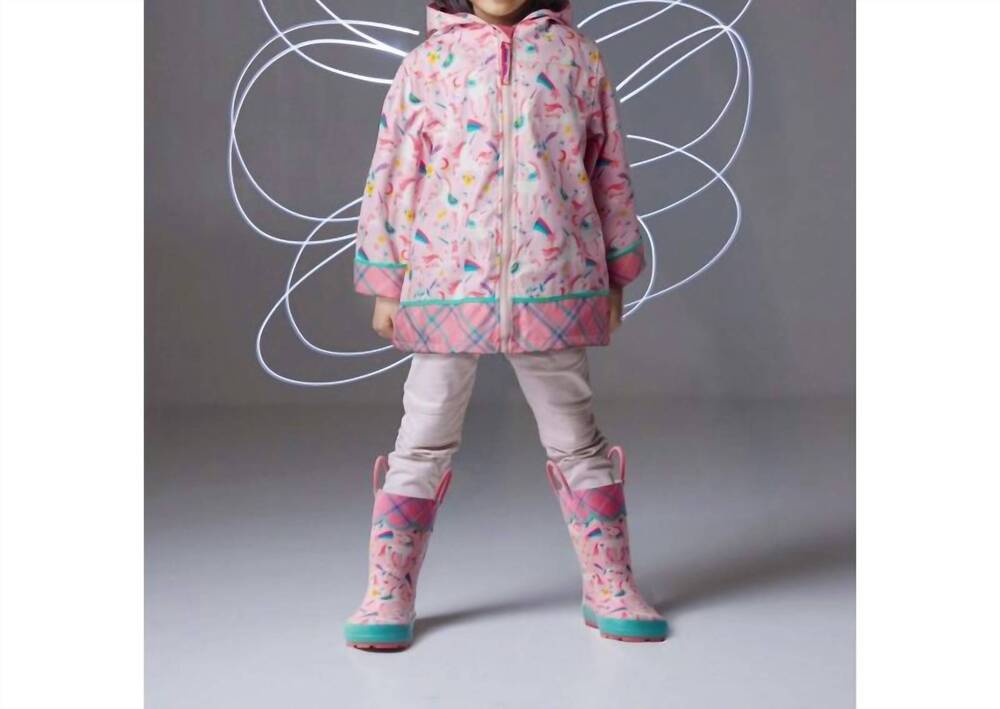 NEW STEPHEN JOSEPH girls unicorn raincoat in pink